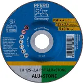 PFERD EH 125-2,4 PSF ALU+STONE 61820222 Doorslijpschijf gebogen 125 mm 25 stuk(s) Aluminium, Non-ferrometaal, Titanium, Titaniumlegering, Gietijzer, Duroplast,