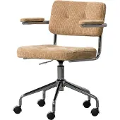 Woood Kova Bureaustoel - Geweven Ribstof - Donkerzand - 87x54x80