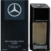 Mercedes-Benz Select Night, voor heren, 100 ml, vloeiparfum, met de geurnoten: bergamot, kardamom, lavendel, cederhout, guajakhout, oranjebloesem, patchouli, sandelhout, vanille