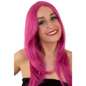 Scheepers Mooie pruik Anne lang haar in roze / magenta