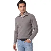 Gentiluomo Antraciet half zip trui structuur