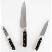 Beliani IKEDA - Set van 3 messen - Zwart - RVS