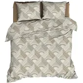 Romanette Dekbedovertrek Pantheon Beige / Grijs Katoen-240 x 200 / 220 cm | Lits-Jumeaux