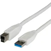 Value USB-A naar USB-B kabel - USB3.0 - tot 2A / wit - 3 meter