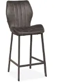 Bommel Wonen Barstoel Kenny - zithoogte 65 cm - stof Otis Antraciet - handgreep - poot zwart