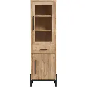 Pronto Wonen Vitrinekast RICARDI - Melamine - Bruin - 214 cm hoog - 65.6 cm breed -