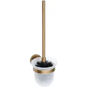 Sapho X-Round Copper wandclosetborstel, mat glas, koper mat