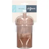 Difrax Lekvrije drinkbeker met rietje Mocha - 250 ml 1 St Babyfles