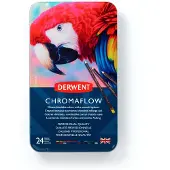 Derwent Chromaflow Kleurpotloden - Assortiment in blik - 3.5mm - 24 stuks