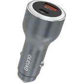 Dudao USB-A USB-C PD QC LED autolader 120W - Grijs