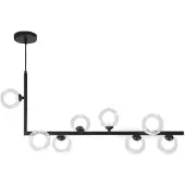 Toolight Metalen Industriële Glazen Plafondlamp Zwart APP754-8CP