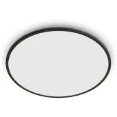 Philips Plafondlamp Superslim 15W, Zwart, Metaal, Kunststof, IP54, Geschikt voor terras, tuin, Klasse II, Modern