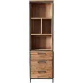 Pronto Wonen Boekenkast ROMARO - Teak hout - Bruin - 190 cm hoog - 55 cm breed -