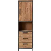 Pronto Wonen Opbergkast ROMARO - Teak hout - Bruin - 190 cm hoog - 55 cm breed -