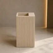 Loutro Irini vrijstaande wastafel 20x40cm marmer beige met kraangat rechts