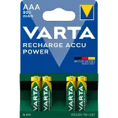 Varta Recharge Accu Power Oplaadbare Batterijen AAA 800mAh 4 stuks