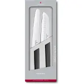 Victorinox Zwitserse Moderne Keukenmes Set - 2 stuks, 22 cm Taartmes & 17 cm Santoku Mes