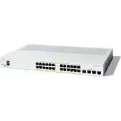 Cisco Catalyst 1200-24P-4X - Switch - Laag 3 - Smart - 24 x 10/100/1000 (PoE+) + 4 x 10 Gigabit Ethernet SFP+ - Voor wandmontage of in een rack - PoE+ (195 W)