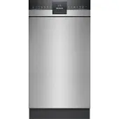 Siemens SR43ES25ME, Inbouwmodel, Smal (45 cm), Geborsteld staal, Zwart, Knopbediening, 1,75 m