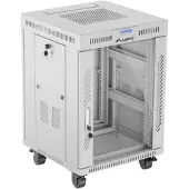 Lanberg 19" 15U vrijstaande LCD-glazen deur (FlatPack), groot (verzendkosten via transportbedrijf)