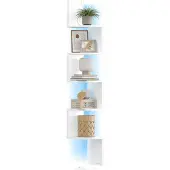 Vasagle Hoekwandrek met verlichting, Mat wit