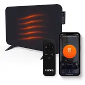 FlinQ Smart Verwarmingspaneel - Infrarood - Stil En Veilig - 450W - 12 m² - 72,5 x 2,8 x 47,5 cm - Zwart