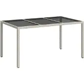 vidaXL Tuintafel, wit, 150 x 90 x 75 cm, polyrotan