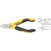 Wiha Zijkniptang Professional ESD brede, spitse kop zonder facet | 115mm/4 12" - 26821 - 26821