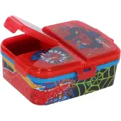 Stor Marvel Spider-Man Kinderlunchbox – Broodtrommel met 4 vakken voor kinderen vanaf 4 jaar - Vaatwasserbestendig & BPA-vrij - Rood