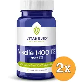 Vitakruid 2x Visolie 1400 TG Triglyceriden met D3 (30 softgels)