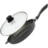 Fackelmann Koekenpan 32 cm met glazen deksel zonder PFAS Elo Alucast