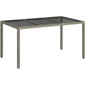 vidaXL Tuin Tafel Grijs 150 x 90 x 75 cm poly rattan