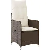 vidaXL 9-delige Bistroset met kussens poly rattan bruin