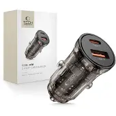 Tech-Protect CC01 autolader met 2 aansluitingen, 30W PD/3.0, zwart