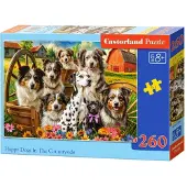 Castorland Puzzel 260 Stukjes: Vrolijke Honden op het Platteland