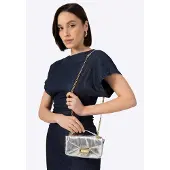 WITTCHEN dames mini crossbody tas in glanzend zilver eco-leer