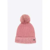 WITTCHEN - Dames Winterhoed - Roze Acryl - Decoratieve Rib