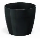 Lamela Zwarte plastic pot met deksel, 12 cm, Magnolia