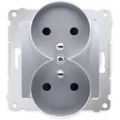 Kontakt-Simon Contactdoos - Simon DGZ2MZ.01/43, zilverkleurig, kunststof, IP20, 250 V, 75 mm, 46 mm