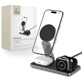 Tech-Protect MagNova One MagSafe 3 In 1 Draadloze Oplader Zwart