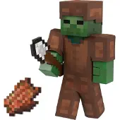 Mattel Minecraft Diamond Level Zombie Actiefiguur met 4 Accessoires, 5.5-in Verzamelschaal