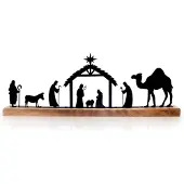 Orion - Kerststal - Hout en Metaal - 51x5x18 cm