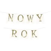 Neon Nieuwjaarsgouden banner, set van 1