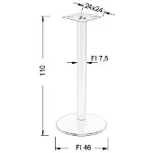 Stema Serie - Metalen Tafelbasis - 46 cm - Zwart