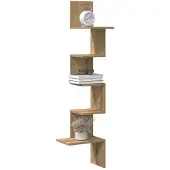 vidaXL Hoekwandschap 32x32x127,5 cm bewerkt hout artisanaal eiken