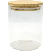 Fackelmann Bewaarbox van glas 0,9L met bamboedeksel Nature