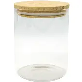Fackelmann Bewaarbox van glas 0,9L met bamboedeksel Nature