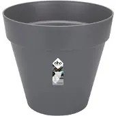 Elho Loft Urban Rond 60 - Grote Bloempot voor Buiten - Waterreservoir - 100% Gerecycled Plastic - Ø 58.0 x H 54.0 cm - Antraciet