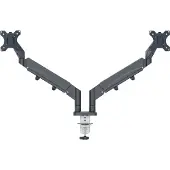 Leitz Ergo ruimtebesparende monitorarm voor 2 monitoren donkergrijs (met klem en bladdoorvoer)