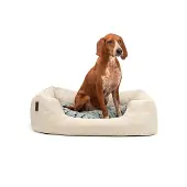 Lionto comfort hondenmand, zacht, antislip & onderhoudsvriendelijk, 80x60 cm beige